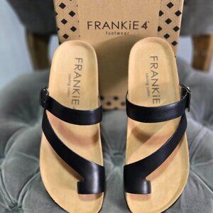 Frankie 4 Shelly II Sandal Black Leather Size 7